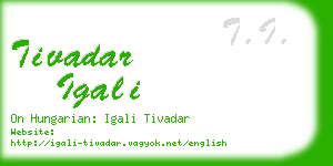 tivadar igali business card